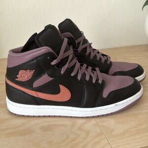 NIKE Air Jordan Black and Purple High-Top Sneakers - 13